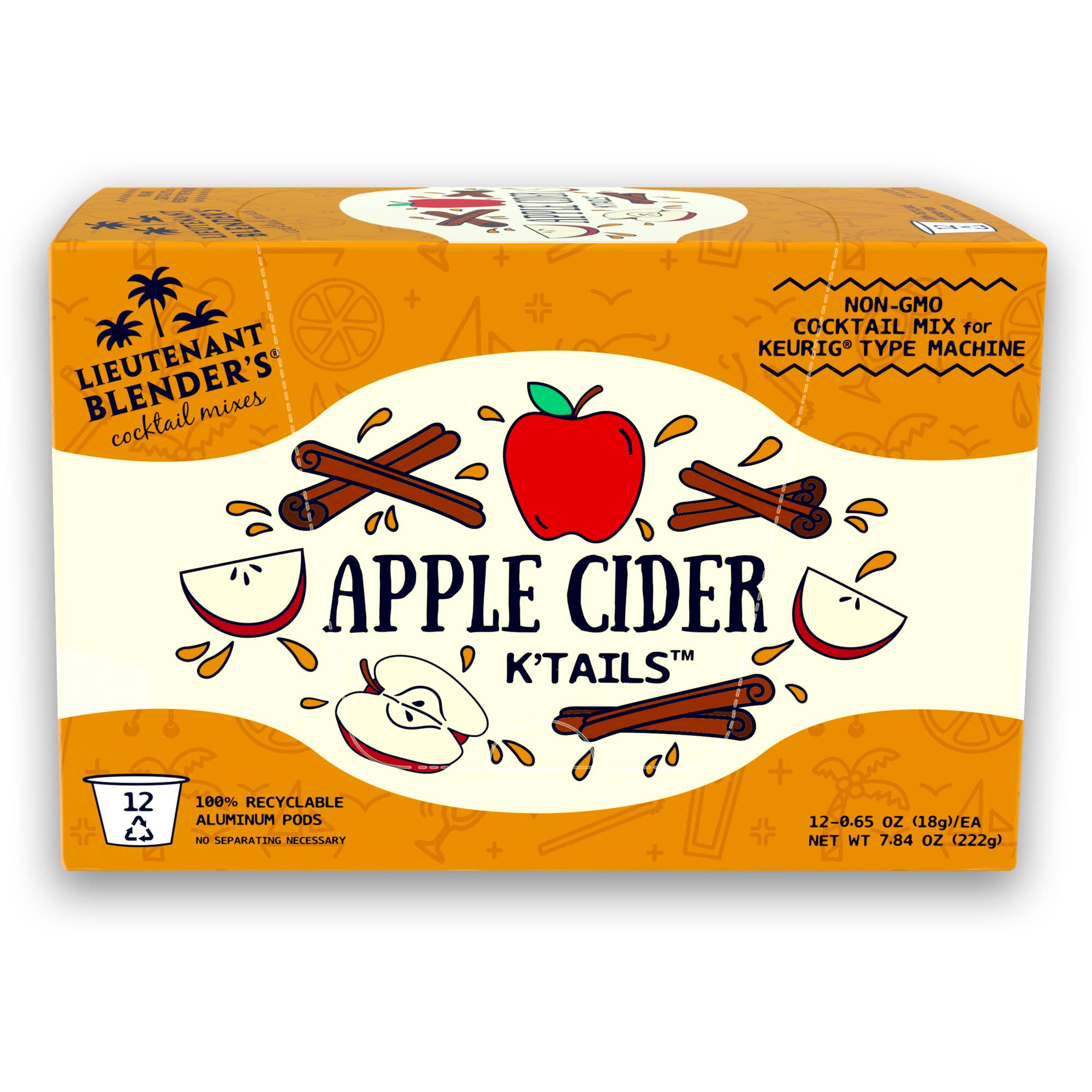 Lieutenant Blender's Cocktail Mixes - Wholesale Beverage Mix - Apple Cider K'Tails® Single Pod Cocktail Mixers 12 Ct12