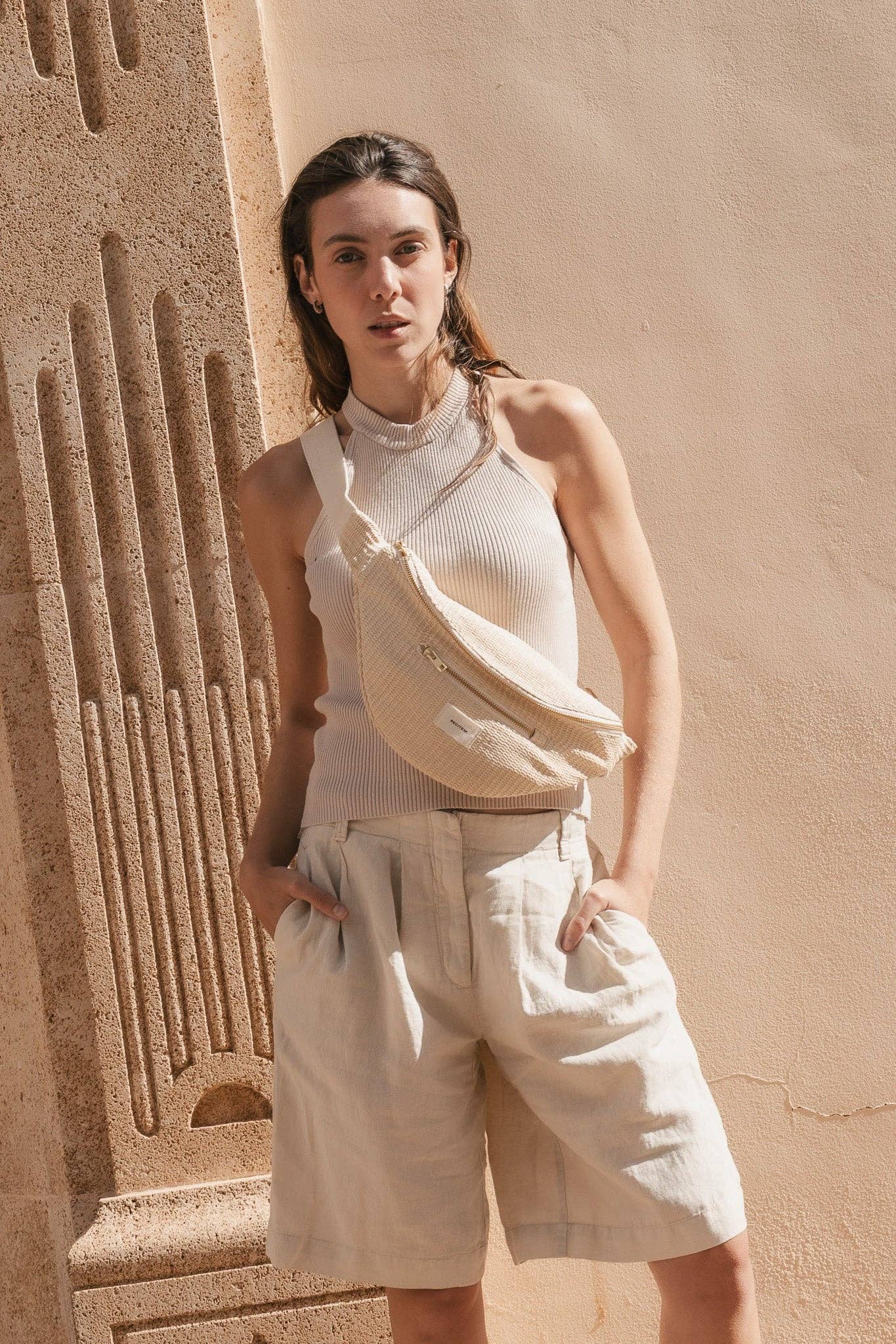 Recitem - Wholesale Crossbody Bag - Unisex - Banane raphia Clara2