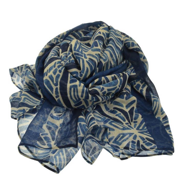 Blue Tiled Scarf for wholesale by Miss Milly Limited