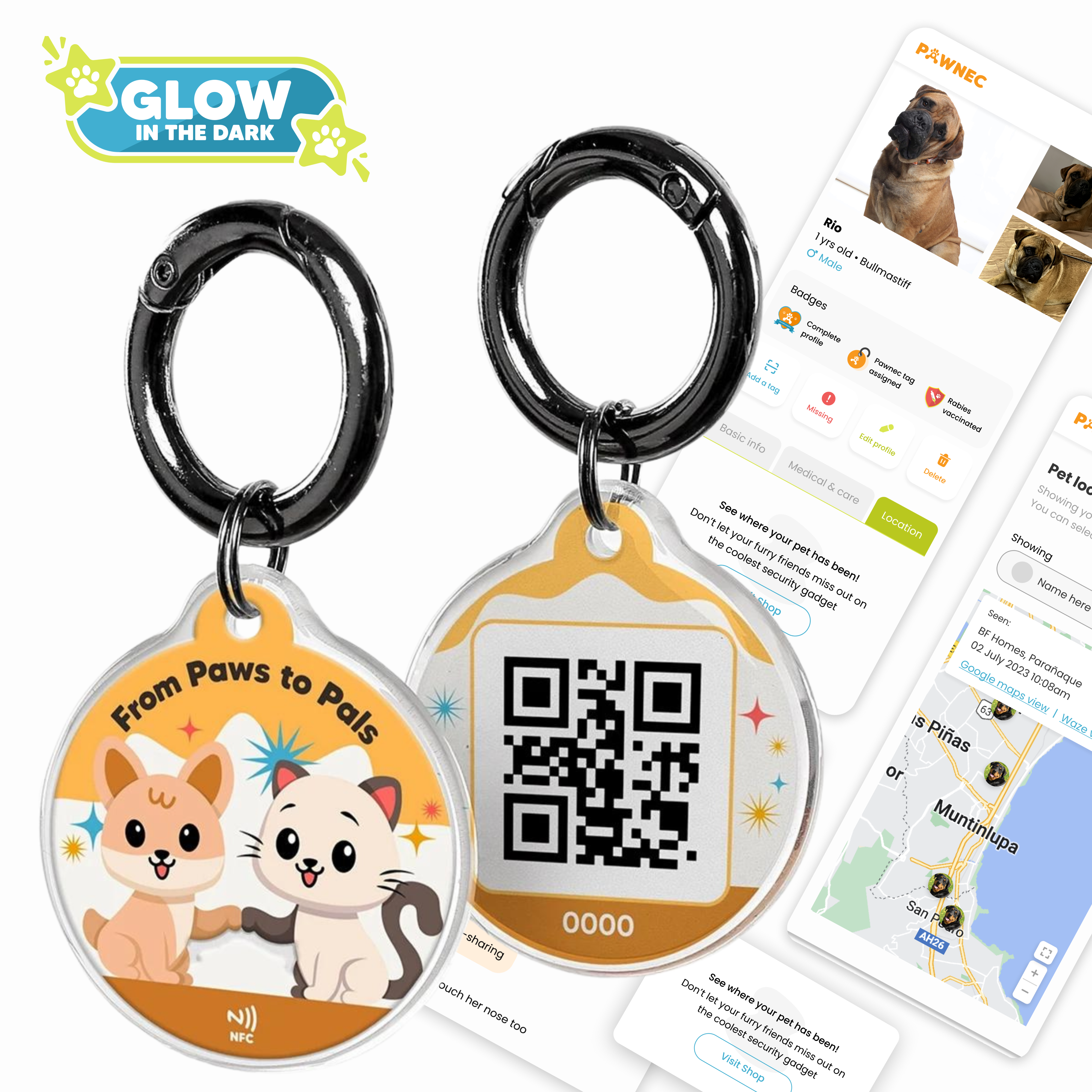 Pawnec - Wholesale Pet Identification Tag - Cat/Dog - IndieTag "Glow n Go"0