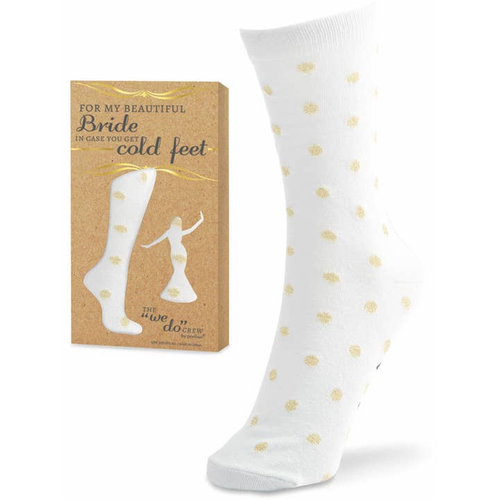 Mariée - Argent - Chaussette Femme en Mélange de Coton pour la vente par Pavilion