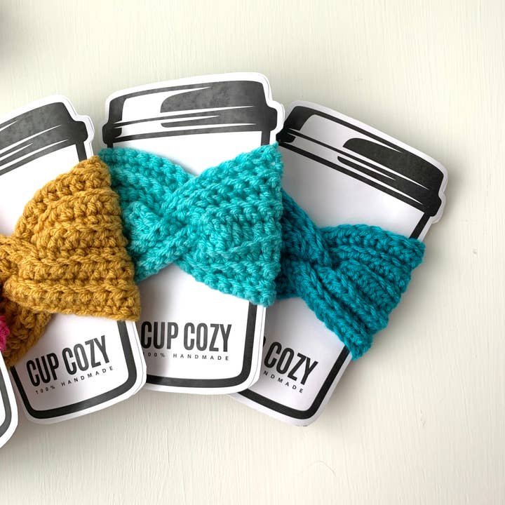 Crochet Happens - Wholesale Drink Huggers & Koozies - Twisted Coffee Cozies - Set of 5 - Made to Order4