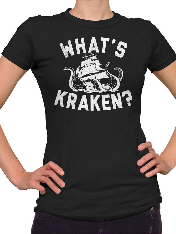 Women's What's Kraken Sea Monster T-Shirt for wholesale by Boredwalk
