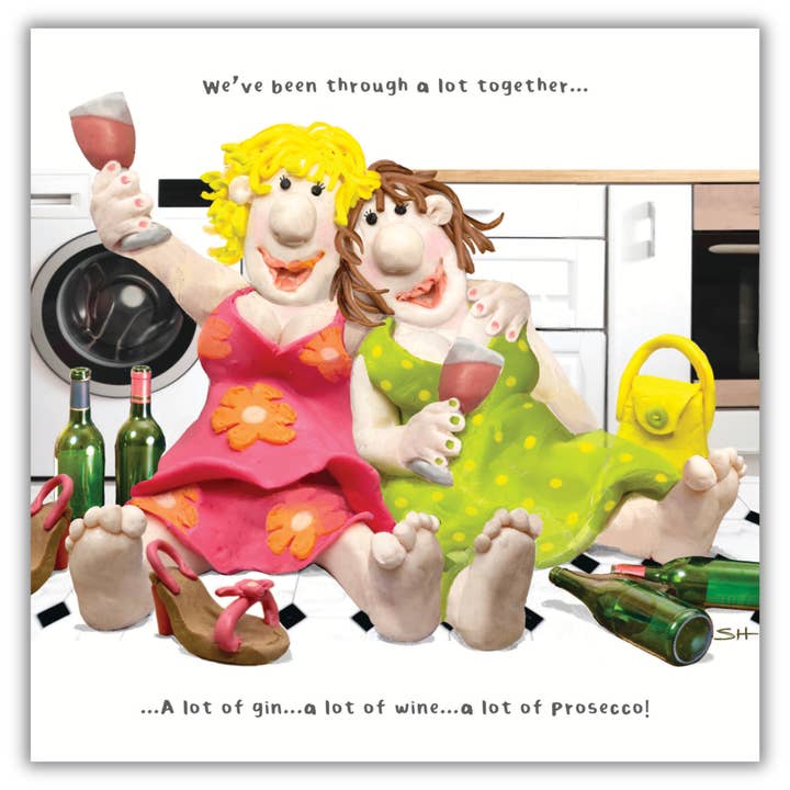 Ladies Drinking in Kitchen Birthday Card Female for wholesale by EMOTIONAL RESCUE