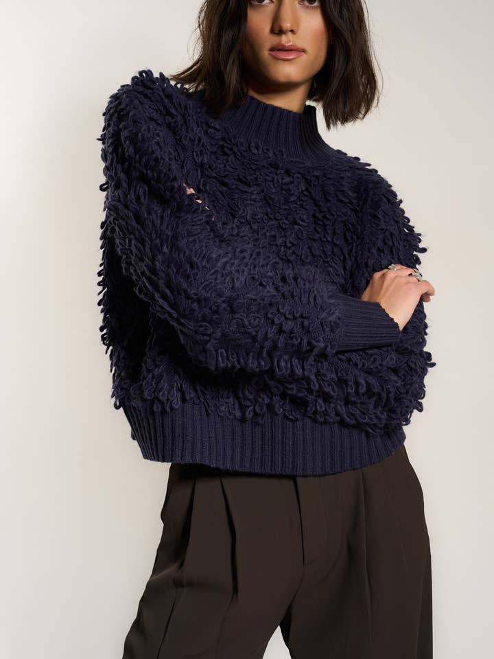 Callahan Knitwear - Wholesale Knit Sweater - Women's - Amara Turtleneck - Navy1