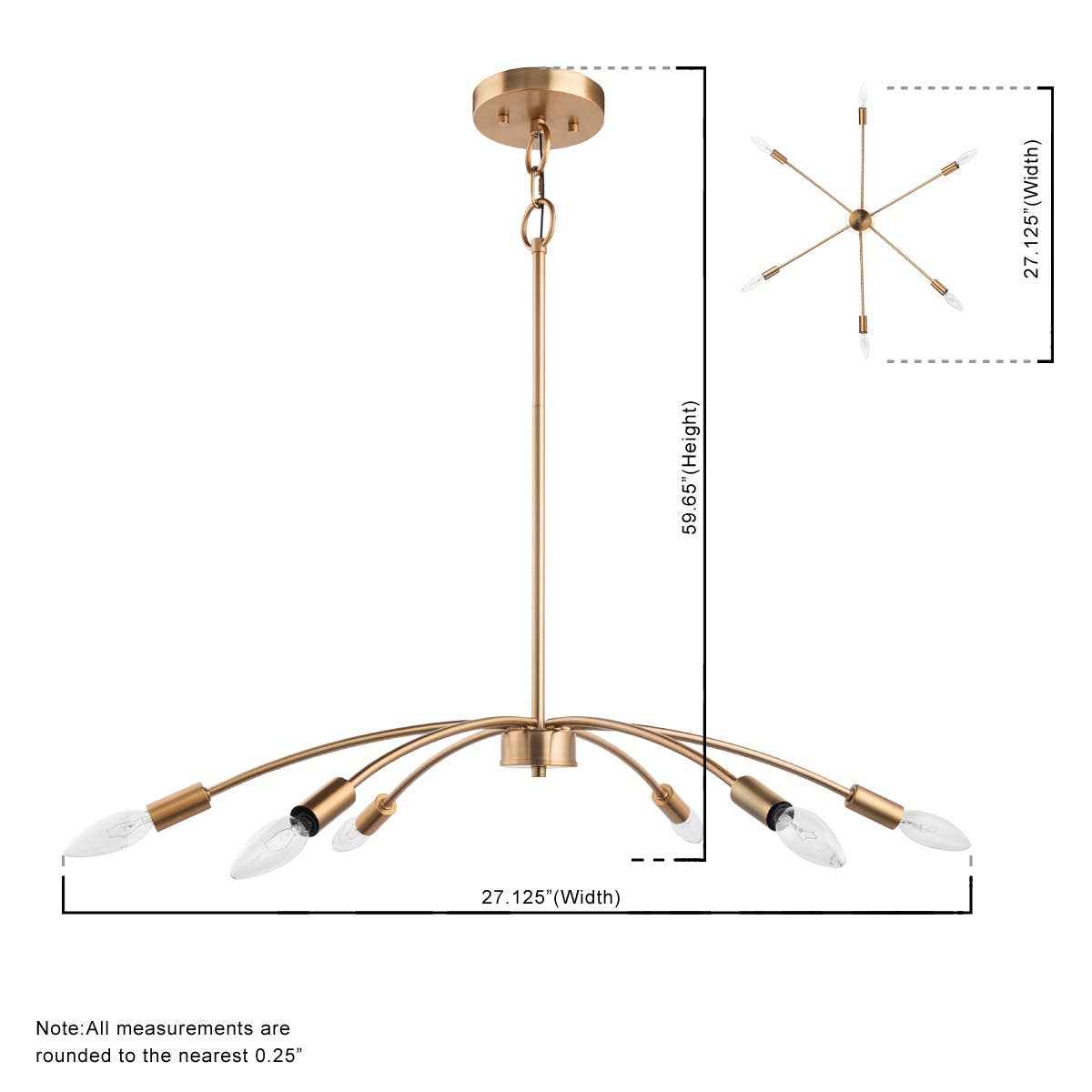 Brio Lighting - Wholesale Chandelier/Hanging Light - Sale - Nimbus Modern Arched Gold 6-Light Ceiling Chandelier2
