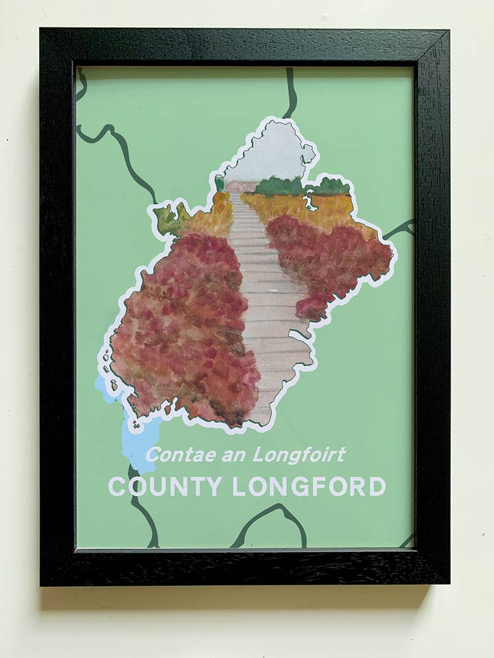 County Longford Art Print A4 | Corlea Bog Walk for wholesale by Clemence Prosen Art & Design
