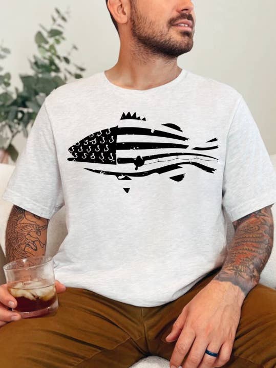 Fish Flag (Gildan Sublimation T-Shirt Mock-up) for wholesale by 1/2 Penny Wholesale