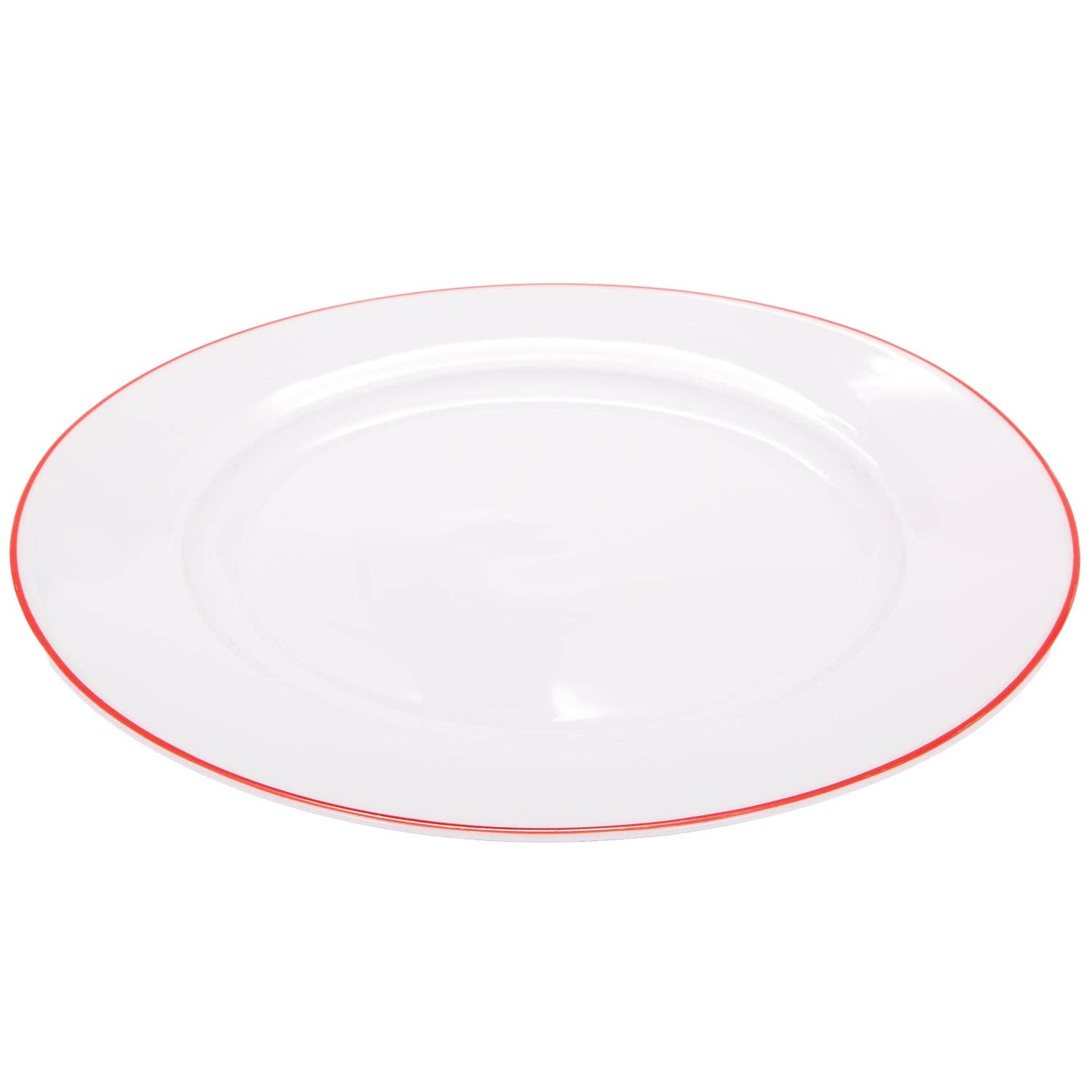 Happy Homewares – wholesale Dinner plate – Set of 4 Durable White Ceramic Dinner Plates with Elegant Red Rim2