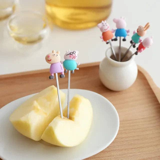 Mum Made Yum - Wholesale Lunch Bag/Box - Kids - Food Picks/ Forks - Peppa Pig (6 Pieces)