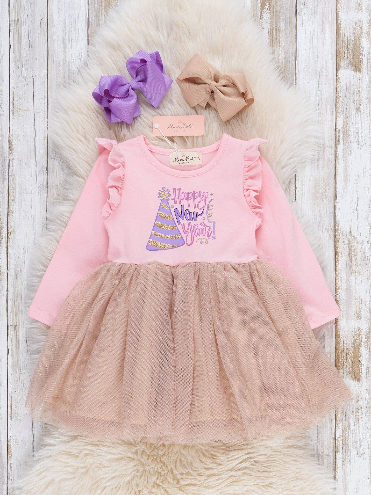 Marie Nicole Clothing - Wholesale Dress - Kids - "Happy New Year" Princess Tulle Dress