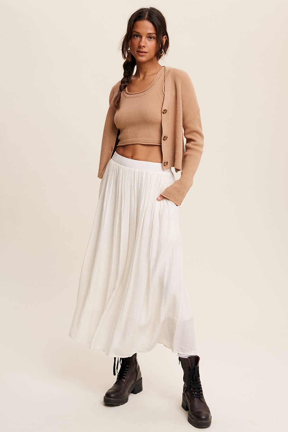 Listicle - Wholesale Tops Set - Women's - Ribbed Knit Cardigan Set LWSET00528