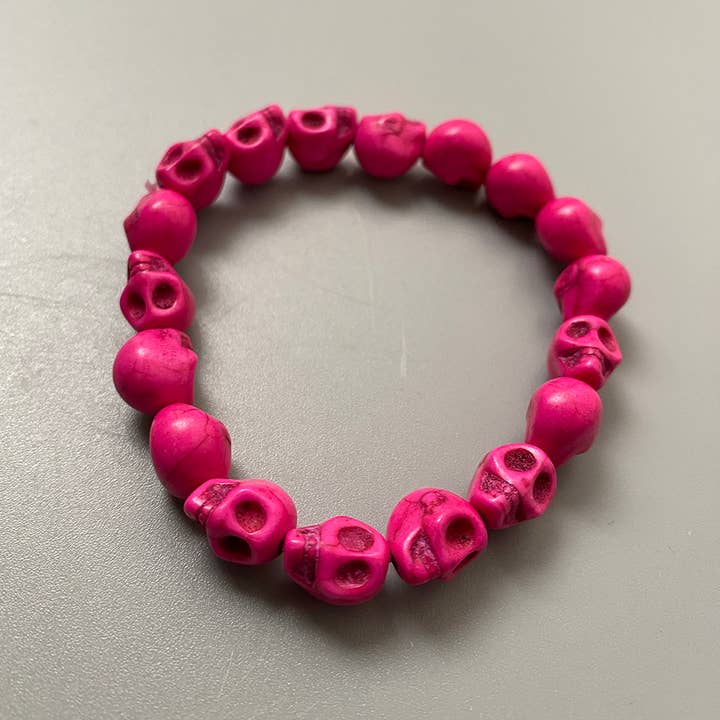 VIE - Wholesale Beaded Bracelet - Skull Bracelet, Dyed Howlite13