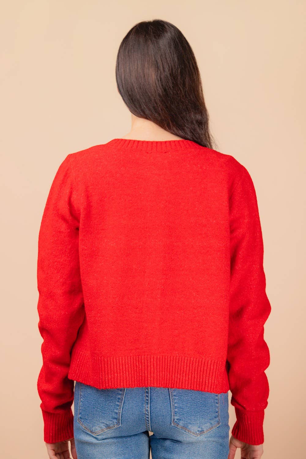 VERY J - Wholesale Cardigan - Women's - 12W3475N-Print & Solid Soft Knit Sweater Cardigan11