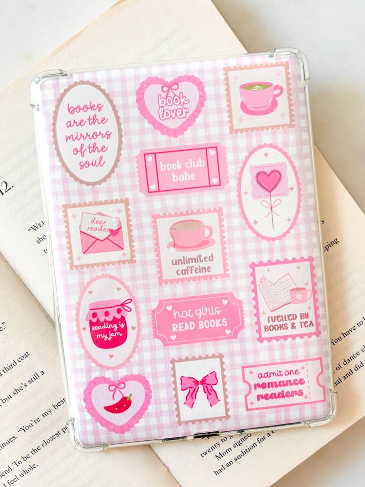 Girly Book Lovers Stamp Ereader Insert for wholesale by Fleurs on Sunday