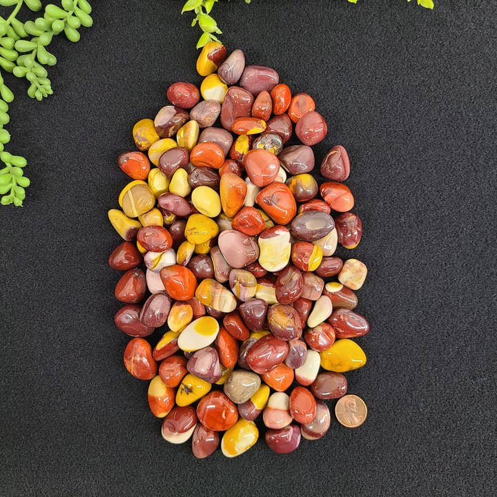 Meraki Gemstones - Wholesale Spiritual Stone/Crystal - Mookaite Jasper Gemstone(1kg/2.2 lbs.) Tumbled Stone 20-25mm3