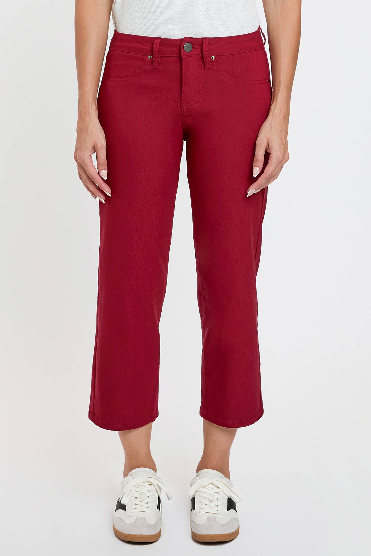 Red Hyperstretch  Cropped Wide Leg Flood Pants-Red-WF122631 for wholesale on Faire1