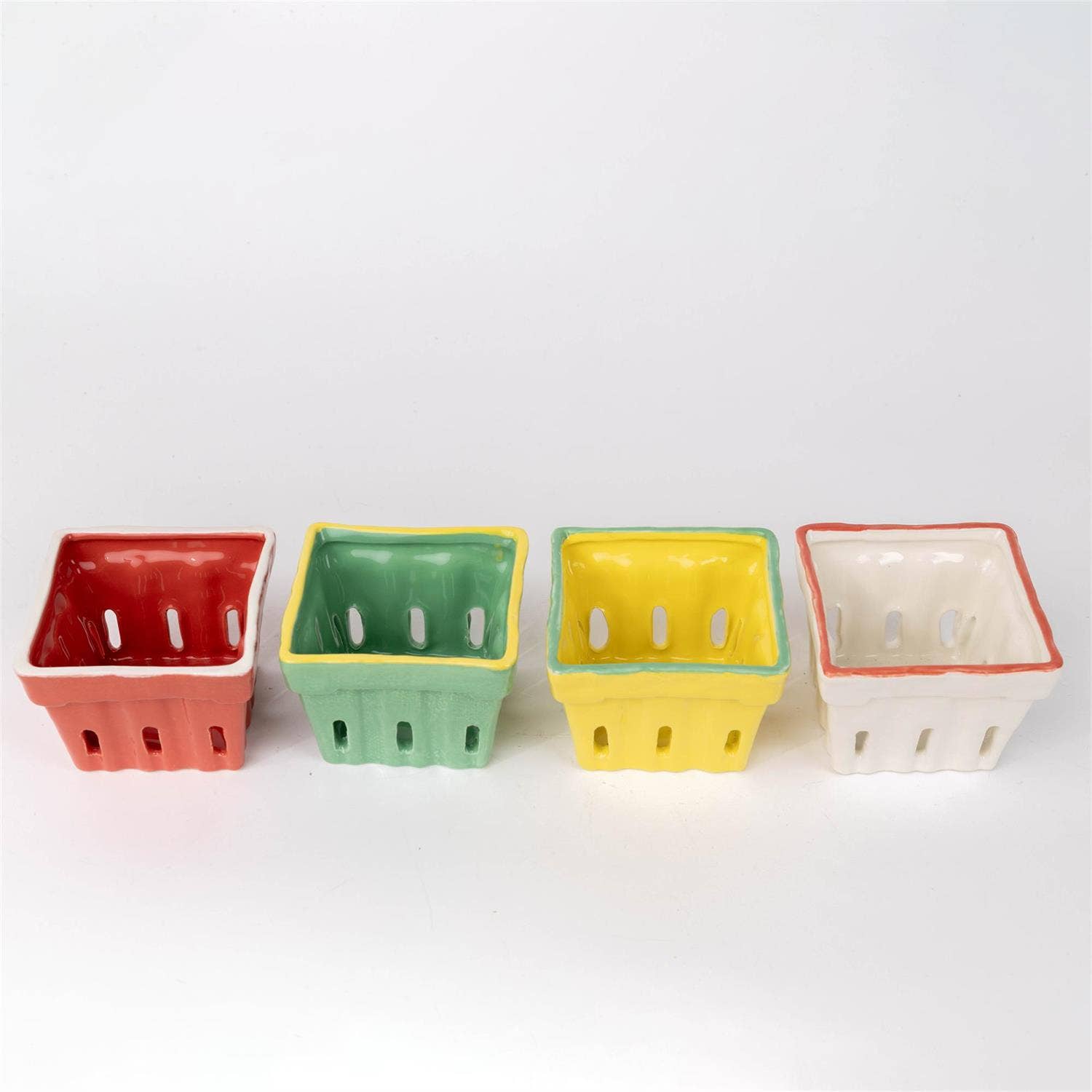 Audrey's Home & Gift - Vente Boîtes décoratives - Boîtes à baies en céramique (4 couleurs) (Paquet/08 Assorties)1