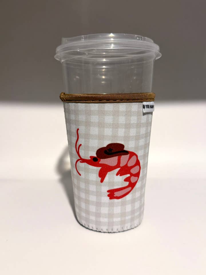 Yee Haw Shrimp Iced Coffee Drink Sleeve - Medium for wholesale by YGG Threads