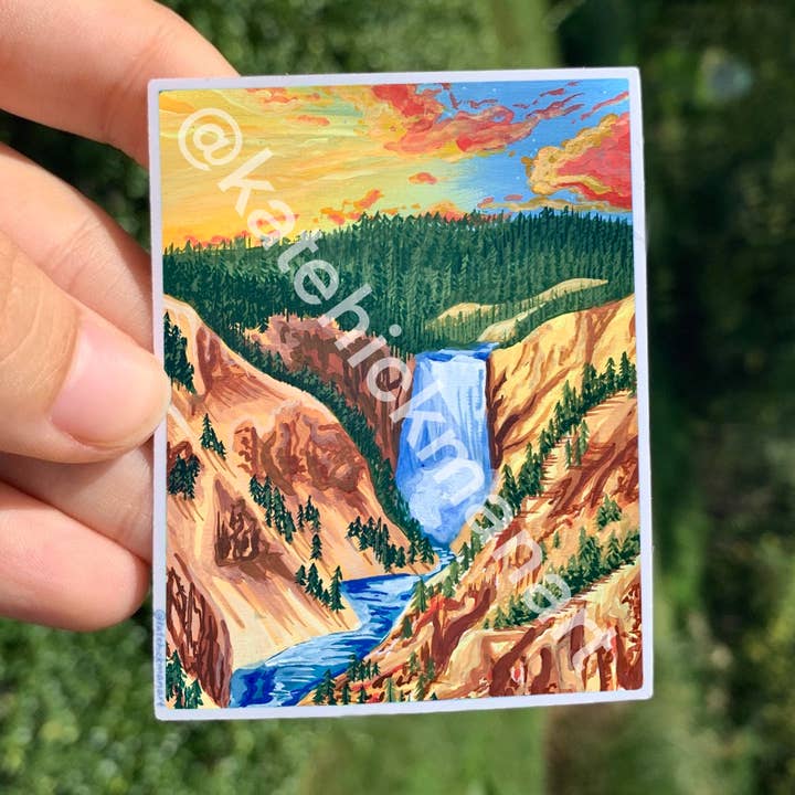 Yellowstone National Park Klistermärke för wholesale av Kate Hickman Art