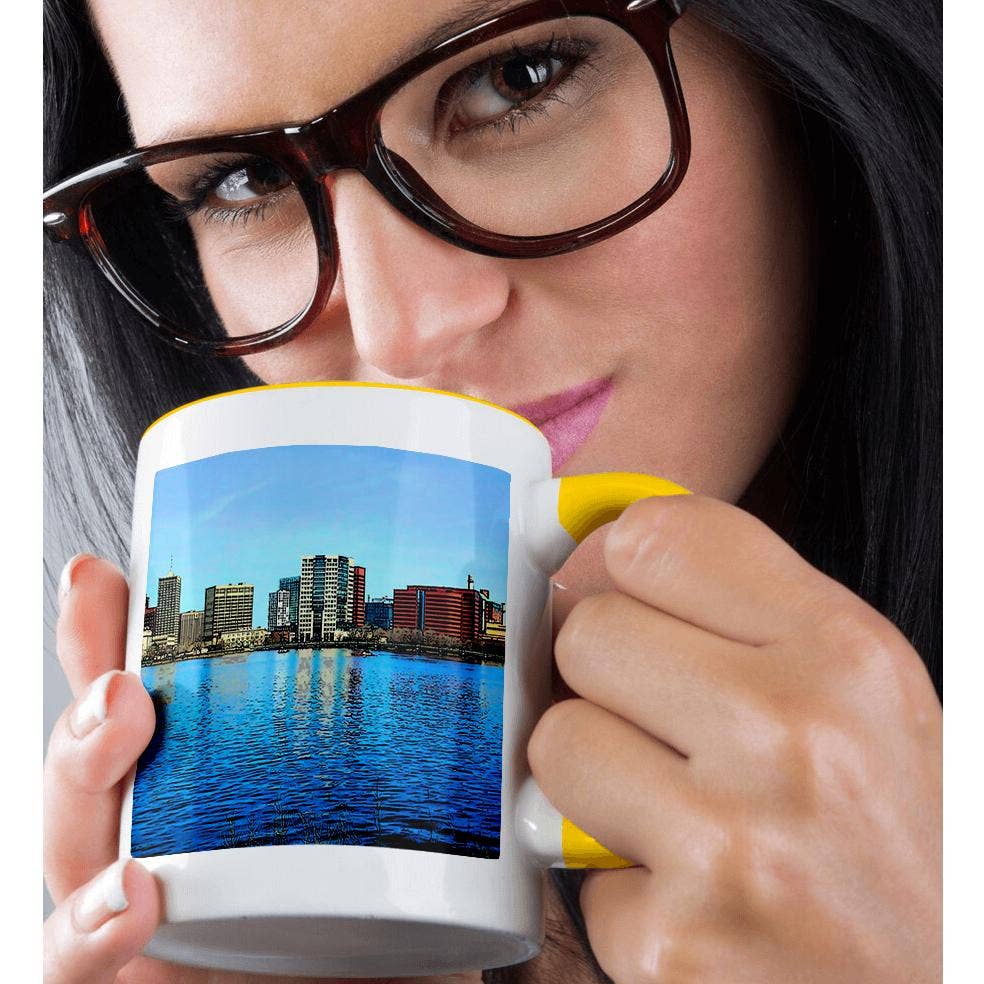 3dRose – wholesale Coffee mug – 3dRose, Cambridge Skyline Cartoon, Mug1