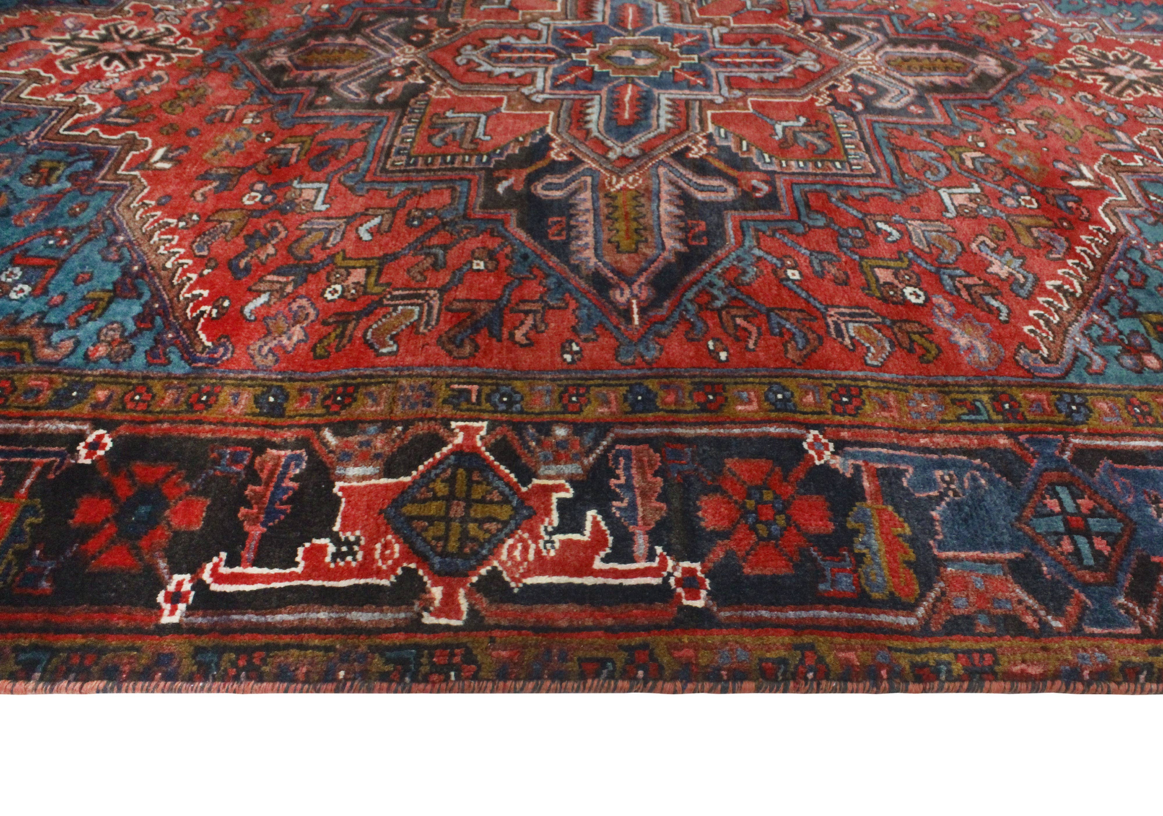 Noori Rug - Vente Tapis - Tapis Firuz Rouge/Charbon VTG Fin, 6'7" x 8'9"6