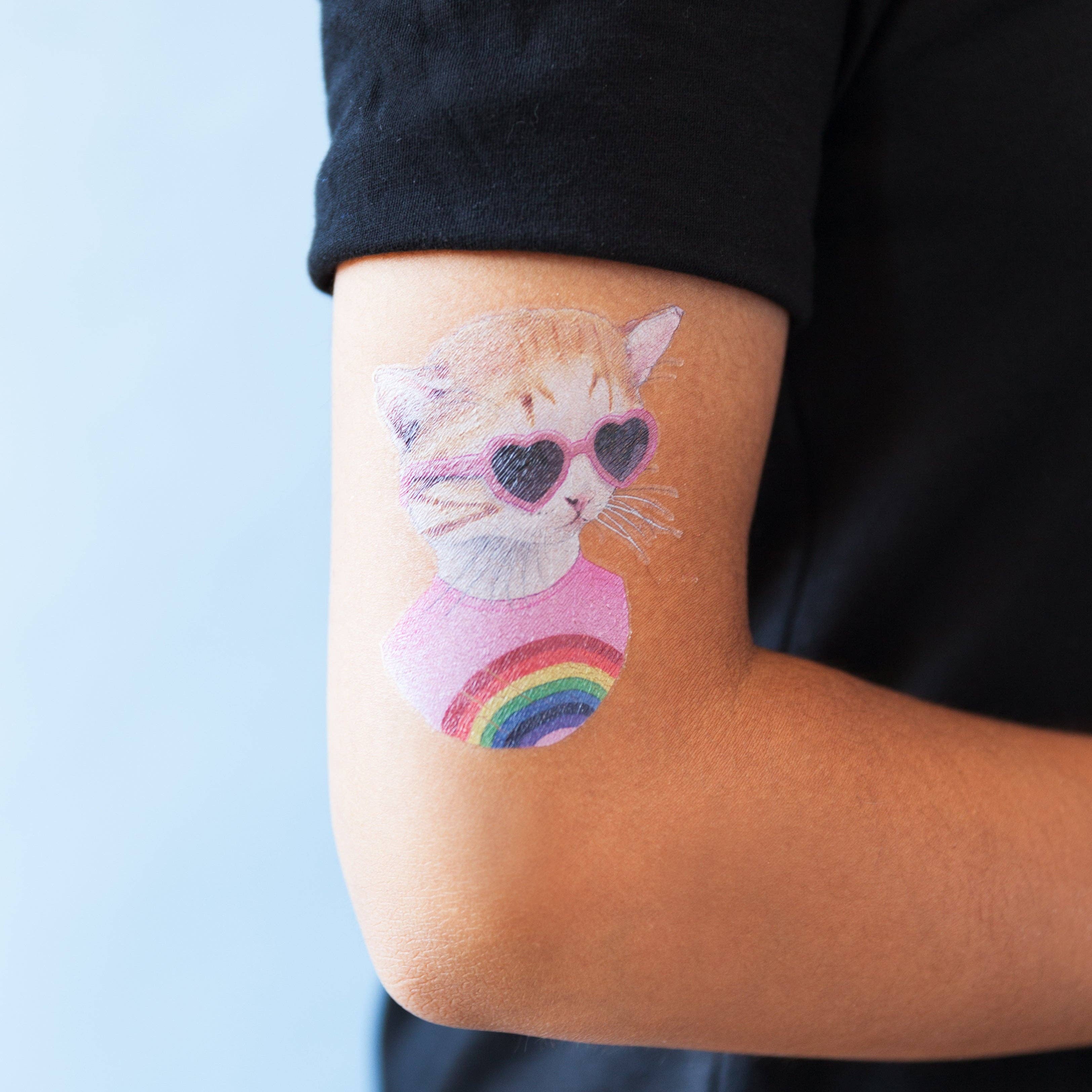 Tattly - Wholesale Temporary Tattoo - Rainbow Kitten Tattoo Pair7
