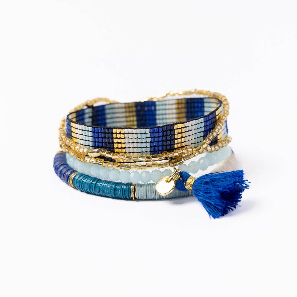INK + ALLOY – wholesale Smycken – Grace & Alex Armband Stapel Lapis Och Ljusblå Grossist1
