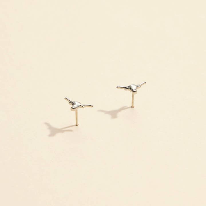 Frem - Wholesale Stud/Post Earrings - Bull Head Gold Dip Stud Earrings