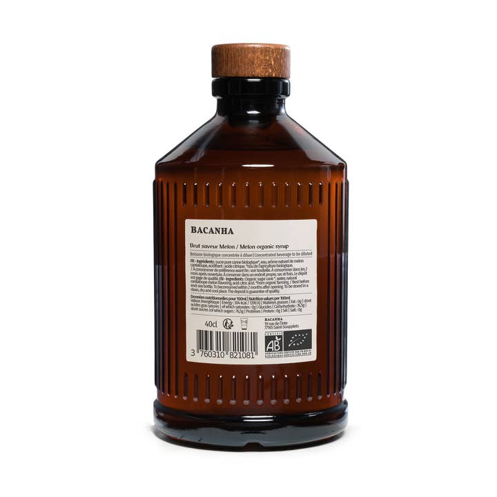 Bacanha - Wholesale Cocktail Mix/Syrup - Raw Melon Syrup - Organic - 400ml - 13,5 fl. oz.1