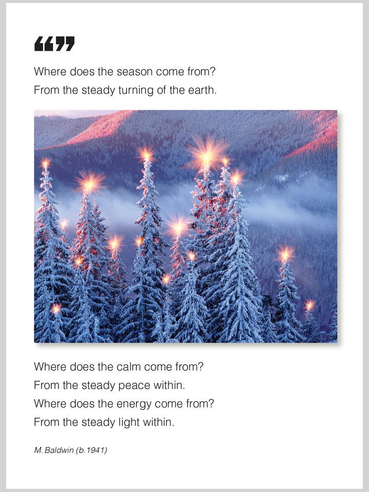 Steady turning Solstice Greeting Card for wholesale by The Borealis Press Inc