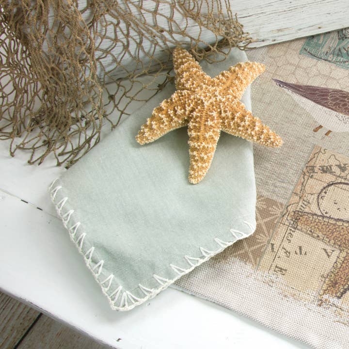 Heritage Lace - Wholesale Dinner & Cloth Napkin - Haven 17x17 100% Cotton Mist Blue Napkin Set of 42