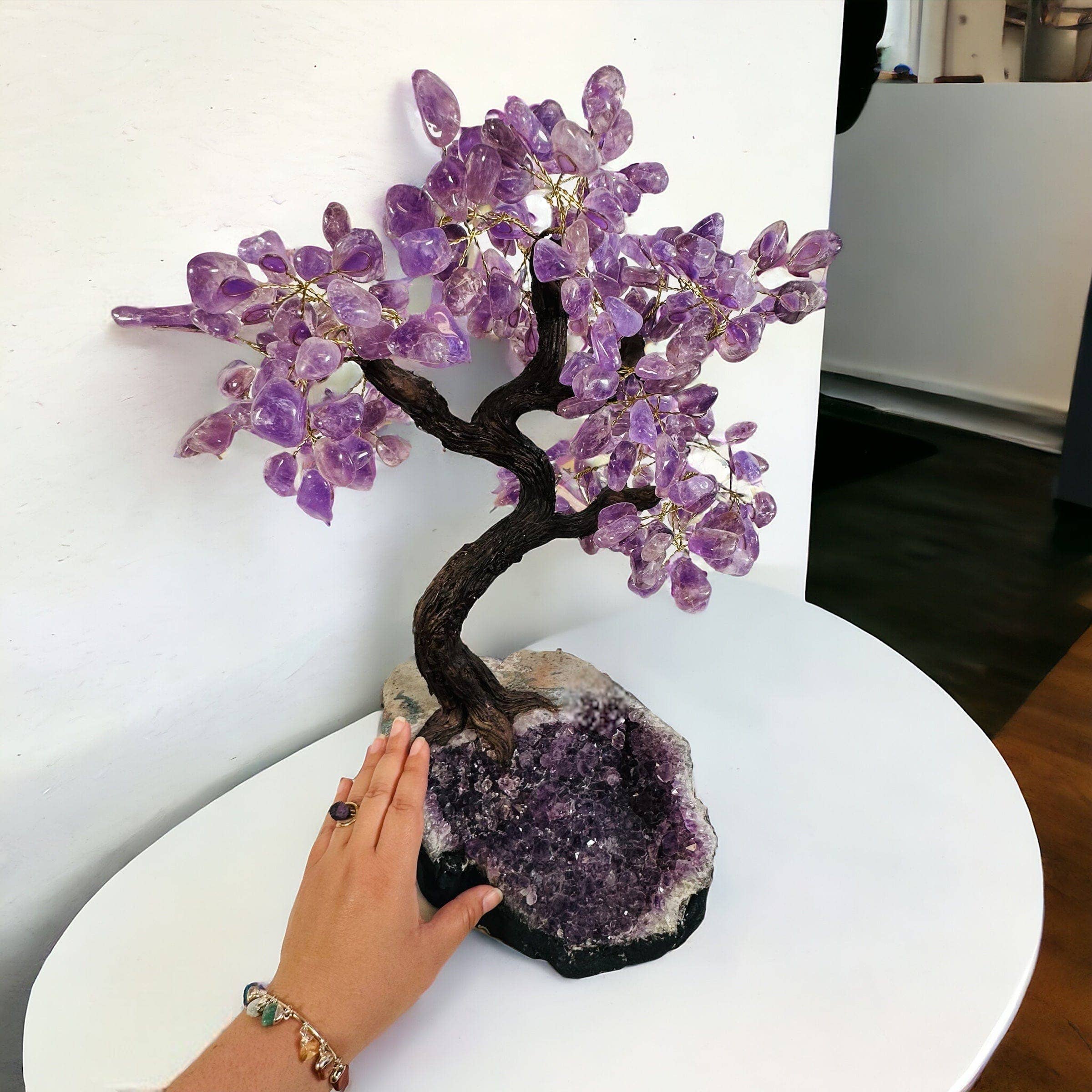 Rock Paradise - Wholesale Decorative Tabletop Object - Large Crystal Tree on Amethyst Base (Choose Your Gemstone)3