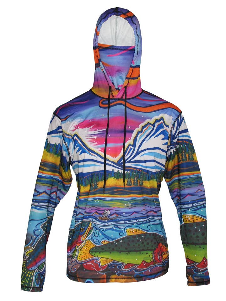 Alpine Lake Lightweight Mountain Graphic Hoodie for wholesale by Cognito Brands, Inc.