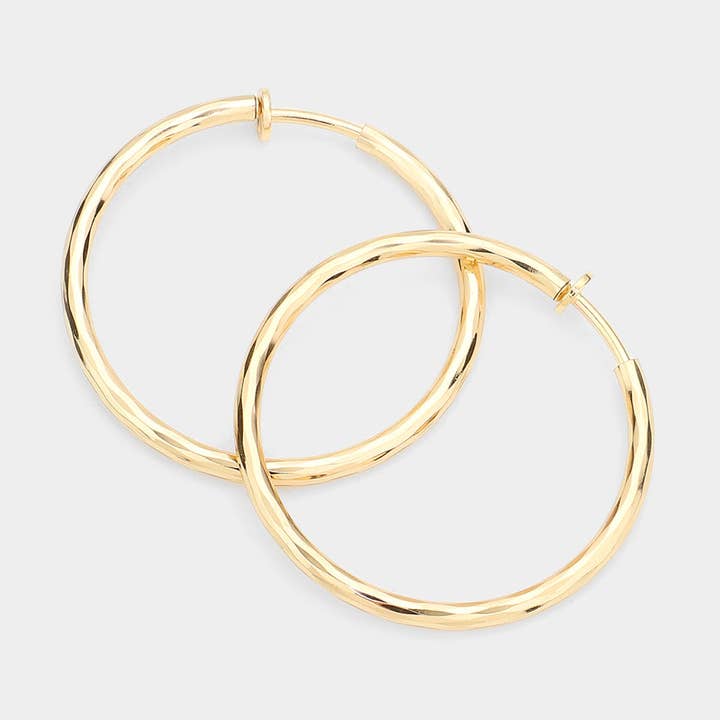 1.75 Inch Clip On Hoop Earrings for wholesale by Sensibling Corp.