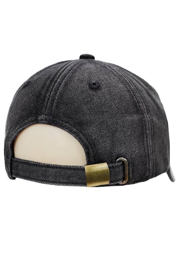 Cap Zone - Wholesale Baseball Cap - Unisex - American Flag Rhinestone Patch Washed Denim Baseball Cap23