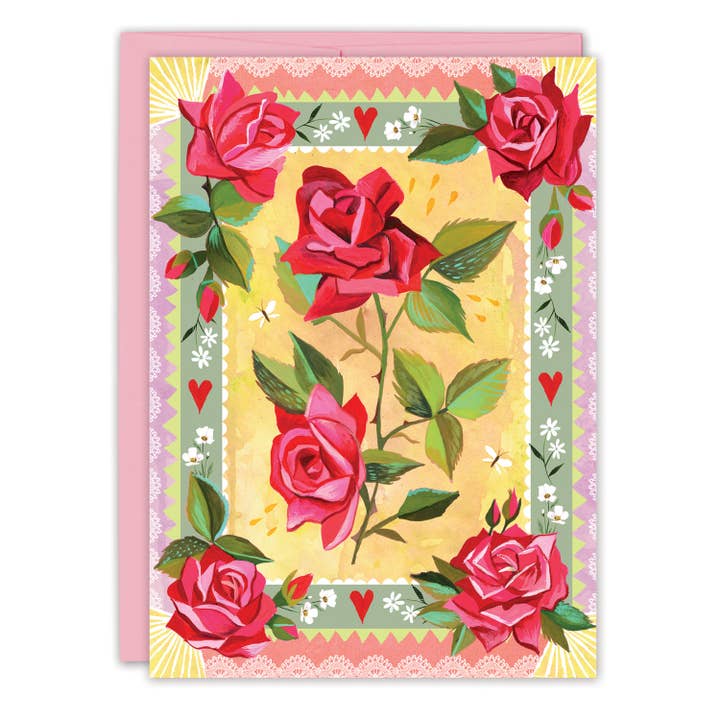 Carte de Saint-Valentin avec des roses pour la vente par Biely & Shoaf