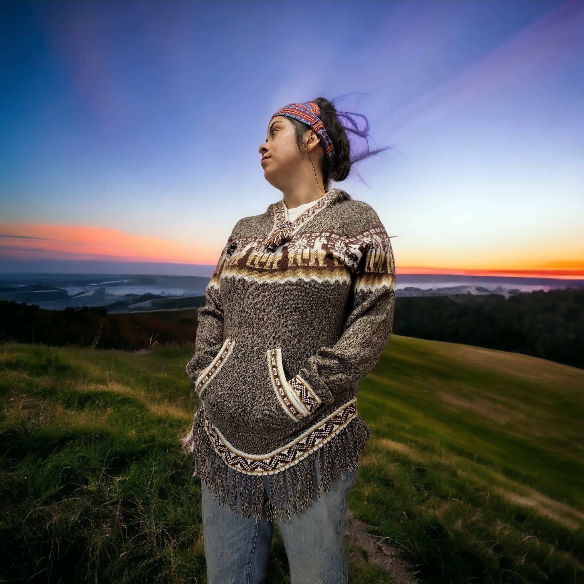 OldTribes - Vente Cardigan – femme - Cardigan Femme OLDTRIBES™ Pull Marron en Alpaga4