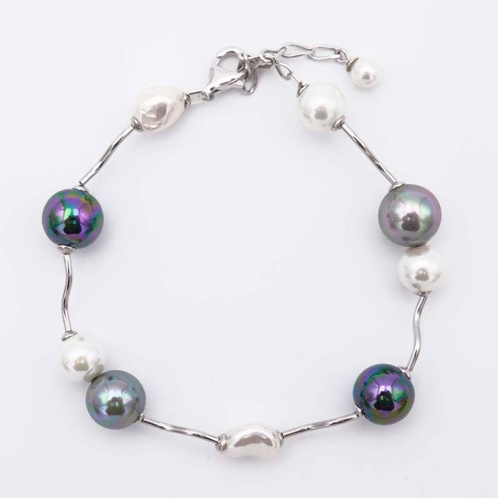 Mallorca Pearl Armband, 8 till 12 mm, Längd 18 till 22 för wholesale av France Perles