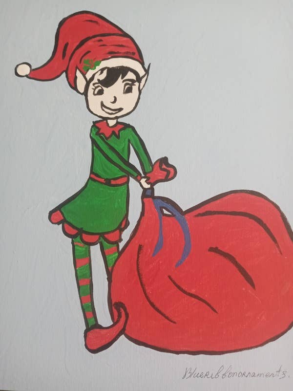 Girl Elf, Beautiful Xmas Wall Decor, LXC54 for wholesale by BLUE RIBBON ORNAMENTS