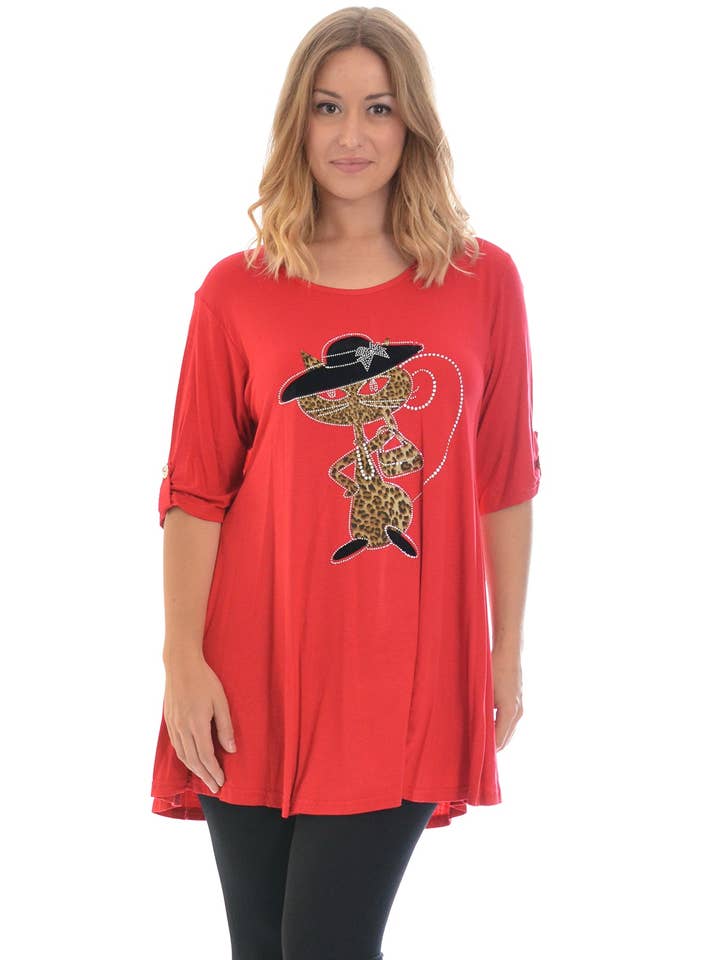 Top con estampado de gatos y detalle de botones de presión 1194 para venta al por mayor de NOUVELLE