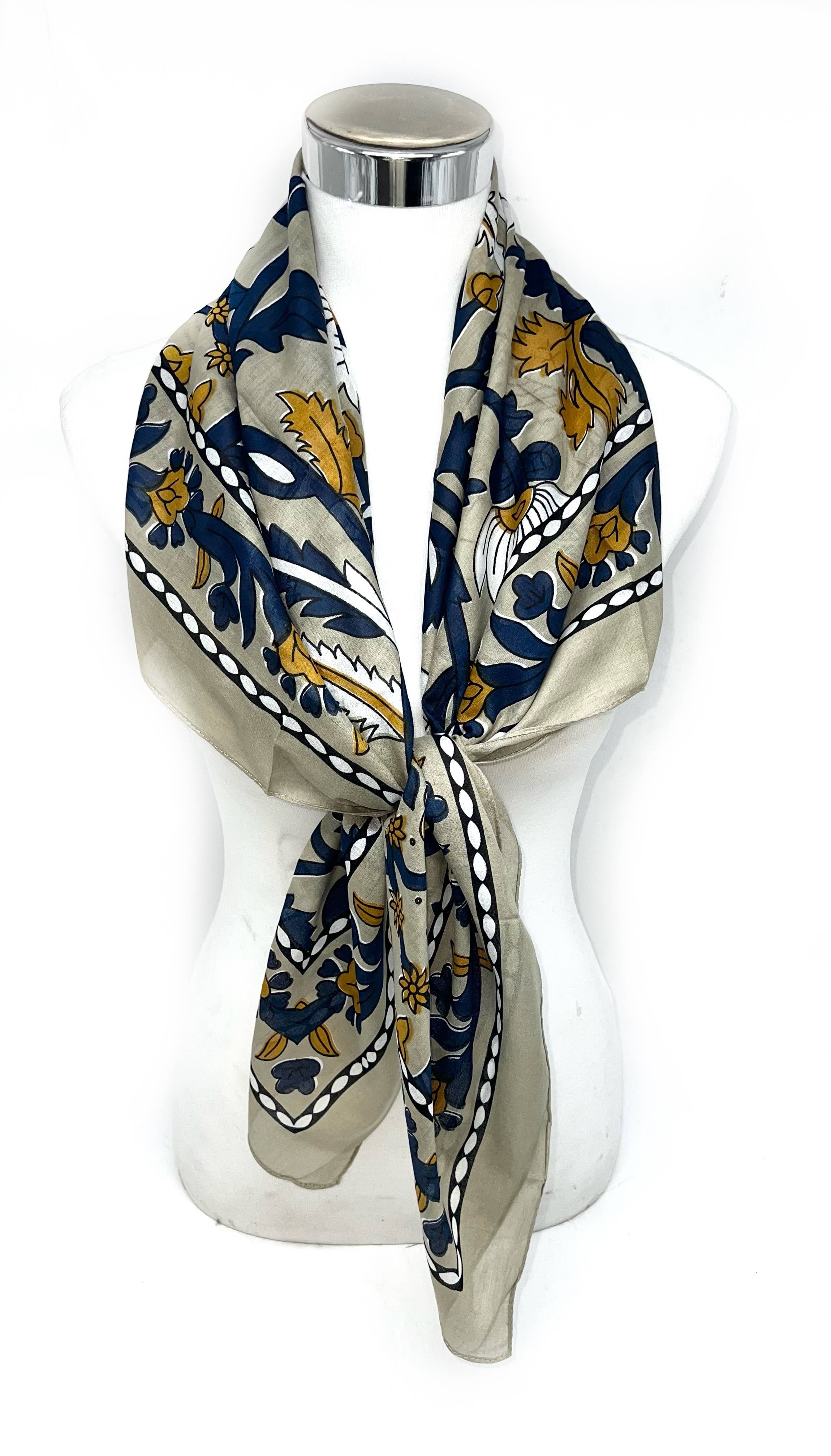 LINETA - Venta al por mayor Pañuelo para la cabeza - Mujer - Pañuelo cuadrado de algodón IN-1 110 x 110 cm8