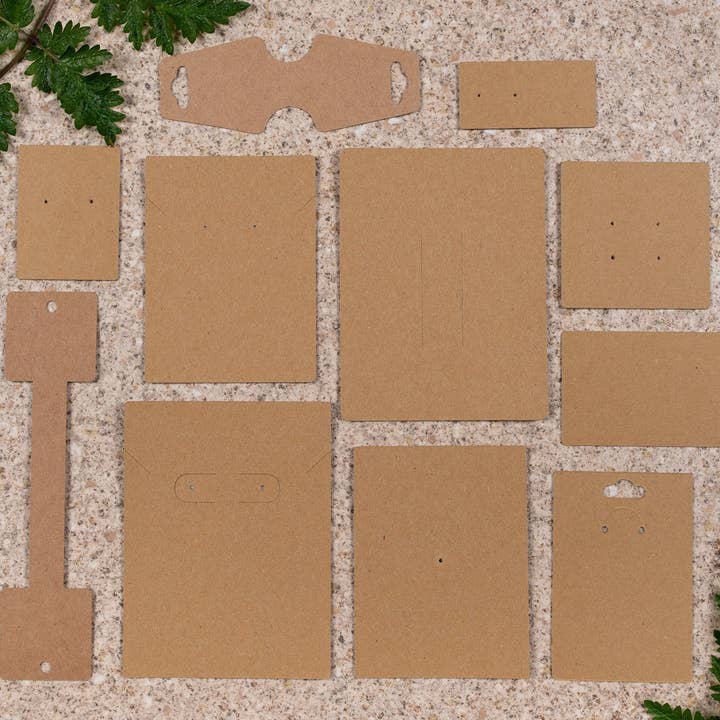 Blank Kraft Keyring Display Cards for wholesale by Fernery Designs