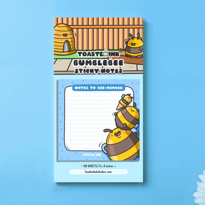 Toastedink - Wholesale Sticky Notes - Bumble Bee Sticky Notes | Cute Memo Pads & Stationery