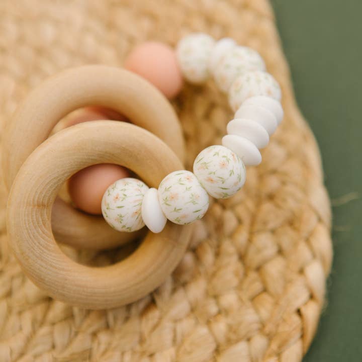 Bead Sprout - Wholesale Teether (not clip-on) – Baby - Daisy Floral Sensory Teething Toy, Handmade, Bead Sprout1