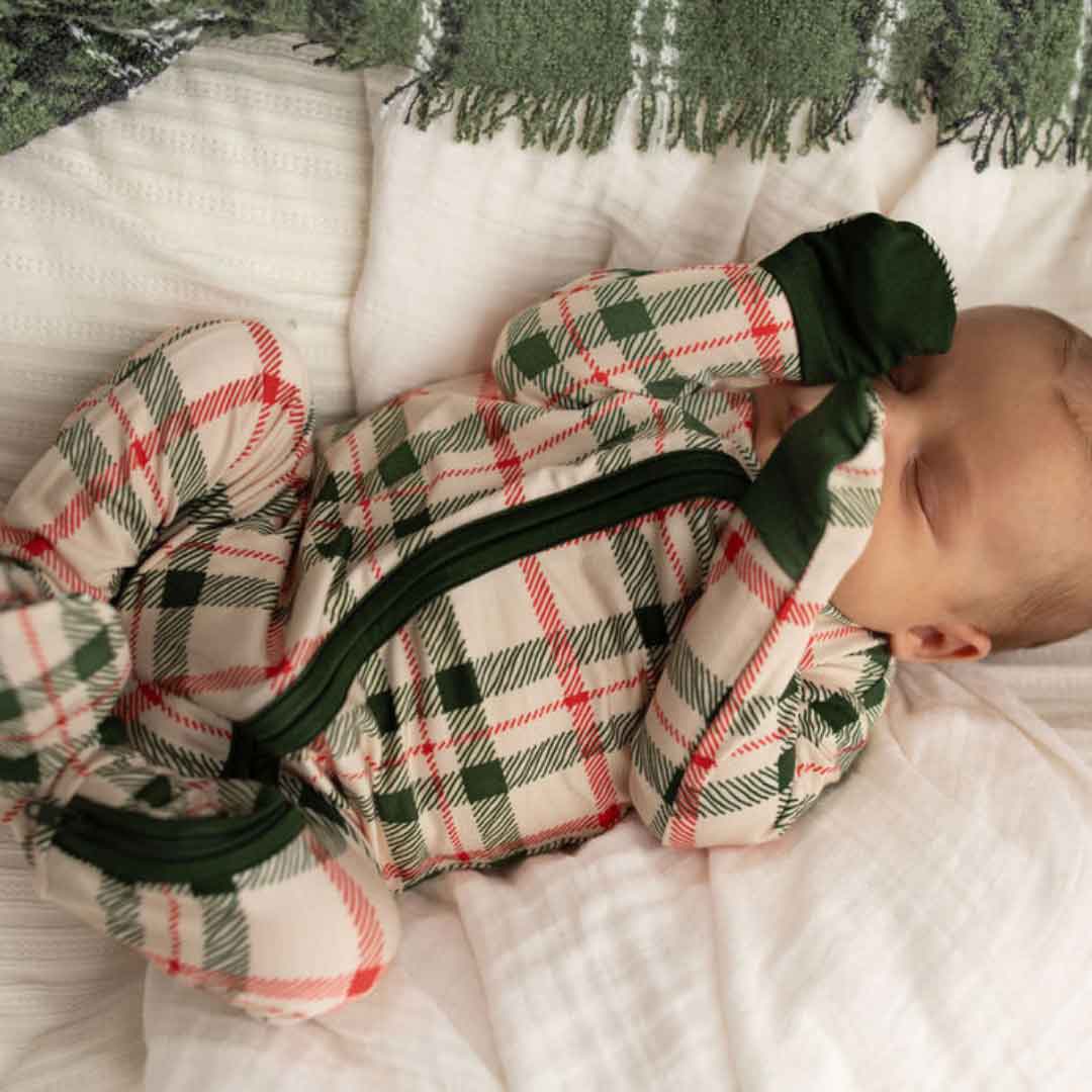 Dolly Lana - Wholesale Sleepsuit - Baby - Zippered Footie in Christmas Plaid5