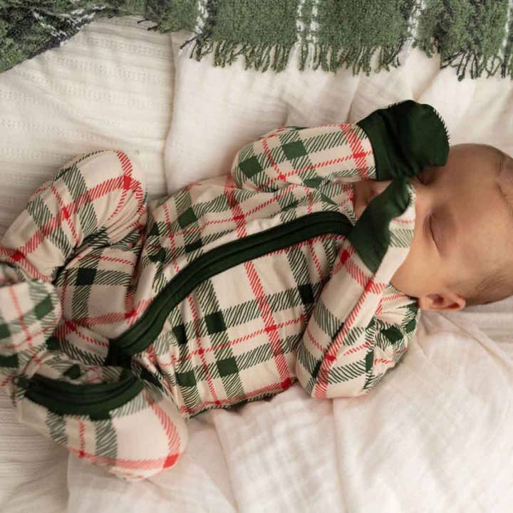 Dolly Lana - Wholesale Sleepsuit - Baby - Zippered Footie in Christmas Plaid5