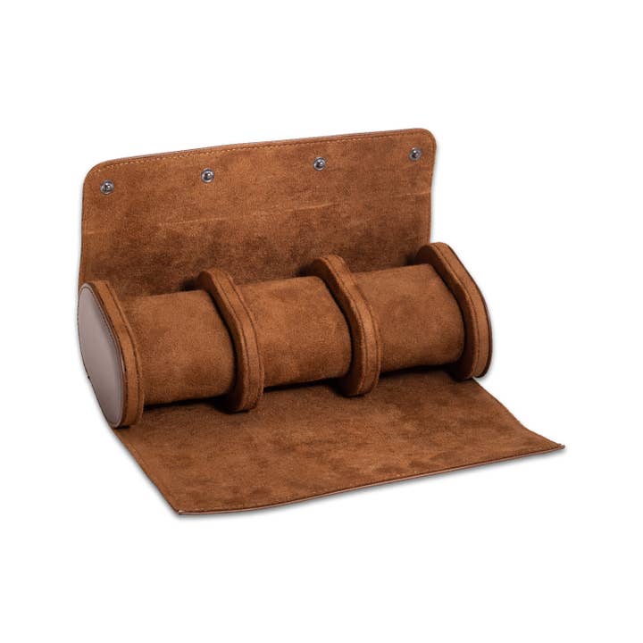 BeyBerk International - Wholesale Watch Band/Strap - Men's - Milani Leather Watch Roll Brown