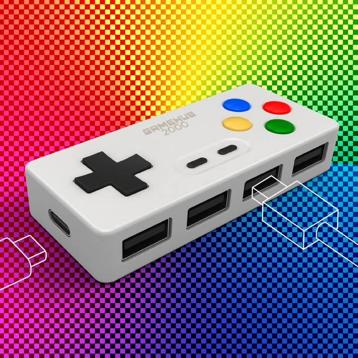 Gamehub 2000 - Hub USB de 4 portas por atacado de Mustard