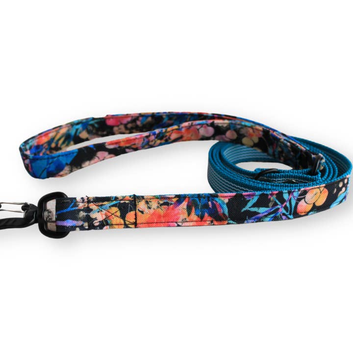 Gummi Hundkoppel Med Aluminium Snap - Bär Print Handtag och Teal Webbing för wholesale av Bloom Paws